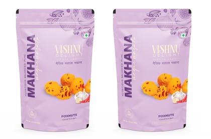 Vishnu Delight Organic Roasted Makhana, Magic Masala Flavor, 2 Packs of 60g Each - Crunchy, Deliciously, and  Full of Flavorful Indian Spices