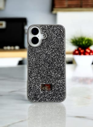 Grey Crystal Glitter Bae Case for iPhone 16