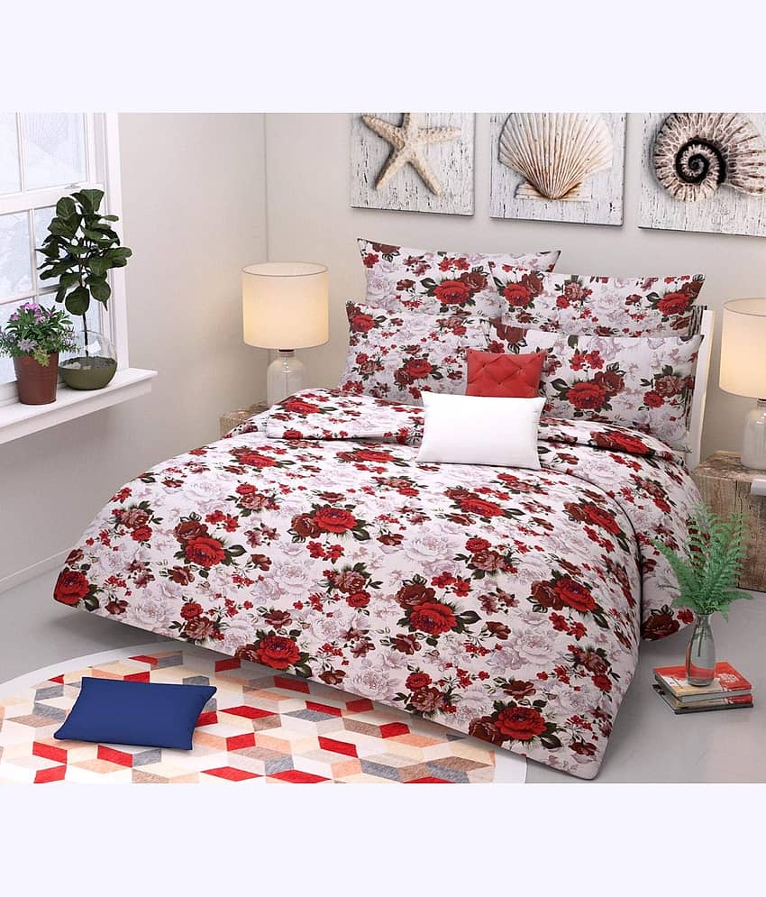 Decent Home Poly Cotton Double Bedsheet ( White )
