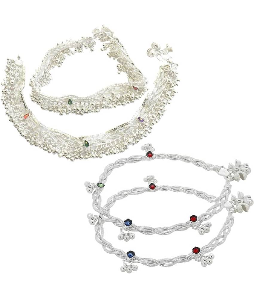 Charms Silver Anklets ( Pack of 1 )