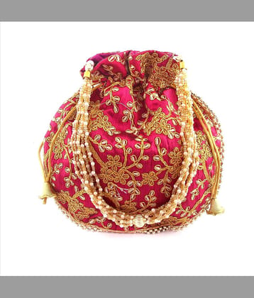 Apratim Pink Silk Potli
