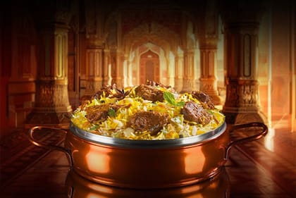 Dum Gosht Biryani (Dum Mutton Biryani, Boneless - Serves 2)