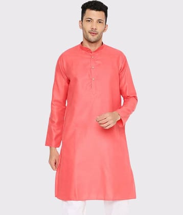 Maharaja - Coral Cotton Blend Men's Regular Kurta ( Pack of 1 )