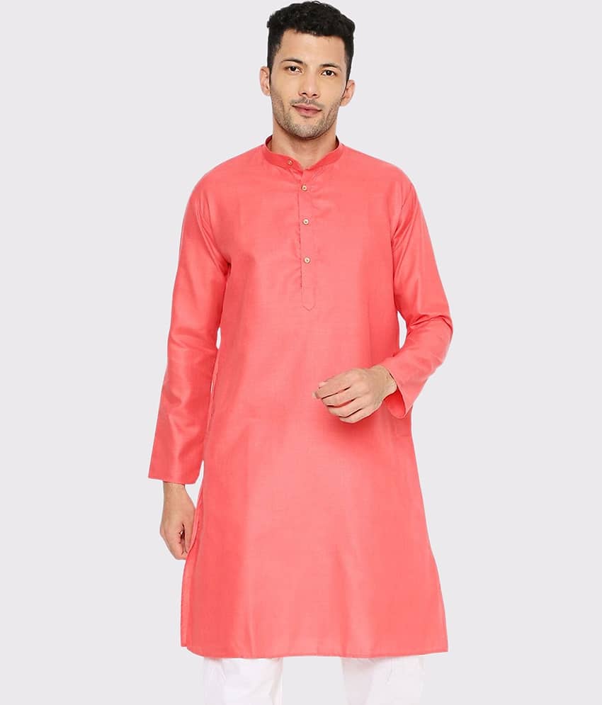 Maharaja - Coral Cotton Blend Men's Regular Kurta ( Pack of 1 )