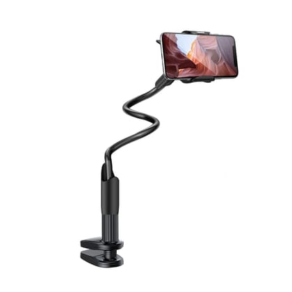 Amkette Flexi Phone Holder, Flexible Telescopic Long Arm Mount with 360 Degree Rotatable Clamp Compatible with All Smartphones Upto 17.27cm (6.8 Inches) (Black) Amkette Flexi Phone Holder, Flexible Telescopic Long Arm Mount with 360 Degree Rotatable Clam