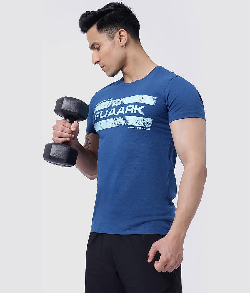 Fuaark Teal Cotton Oversized Fit Men's Sports T-Shirt ( Pack of 1 )