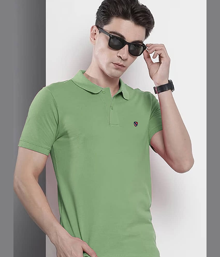 Merriment Pack of 1 Cotton Blend Regular Fit Solid Half Sleeves Men's Polo T Shirt ( Orange )