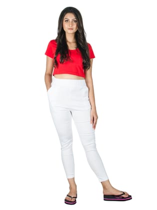 161RVT 4Cats Plus Size Trendy Straight Pants - White
