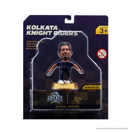 Chanak Cricket Icons Action Figure Sunil Narine Kolkata Knight Riders Collectible Miniature, IPL Edition 360° Rotatable Head, KKR Cricket Player for Fans & Kids, Perfect Gift & Collectors Pack of 1