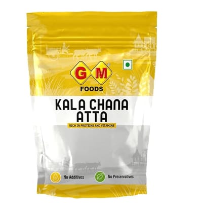 GM Foods Kala Chana Atta 500g (Pack of 3) | Black Chickpea Flour | High Protein, Fiber & Iron | Ideal for Chilla, Roti, Paratha | Natural & Diabetic-Friendly Flour | For Cooking & Bakeing | No Preservatives