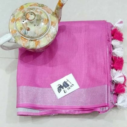 AWESOME LINEN COTTON PRINTED SAREE - 1884