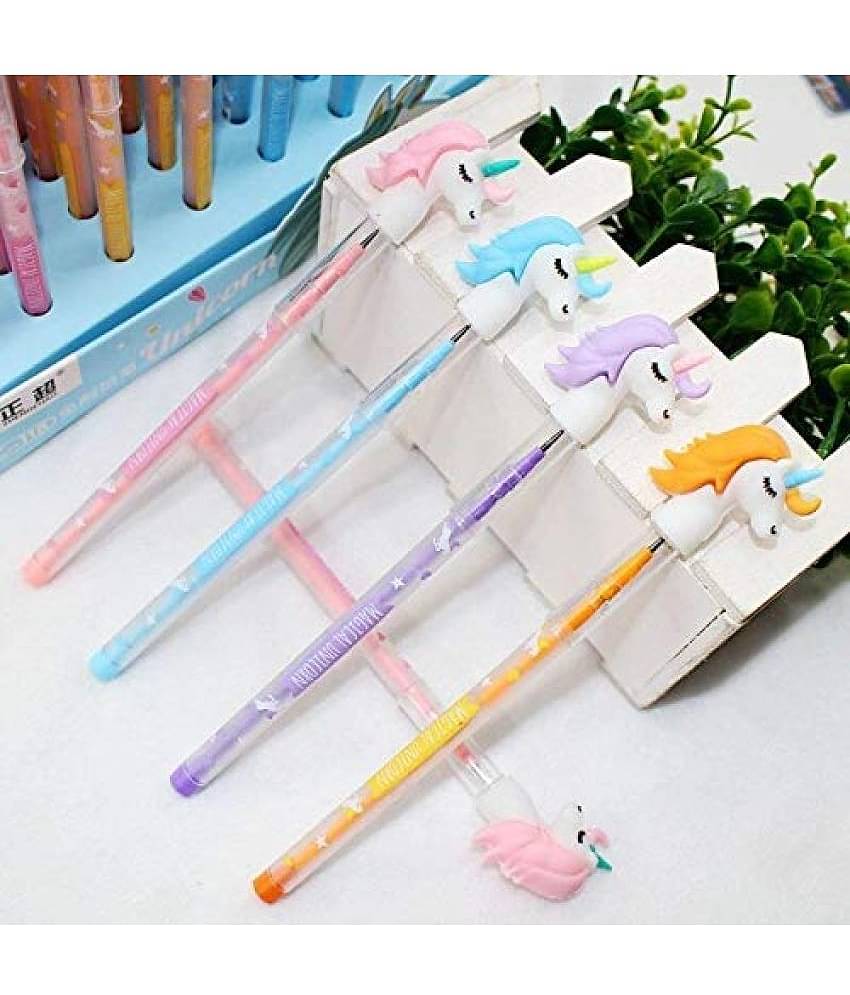 ECLET Beautiful Designer Unicorn Pencils (Pack of 4 Pencils) Assorted Colours