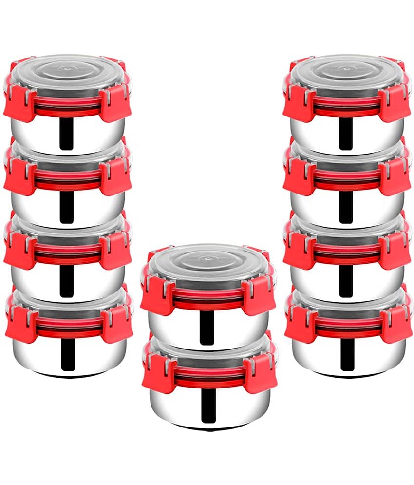 BOWLMAN Steel Red Food Container ( Set of 2 )