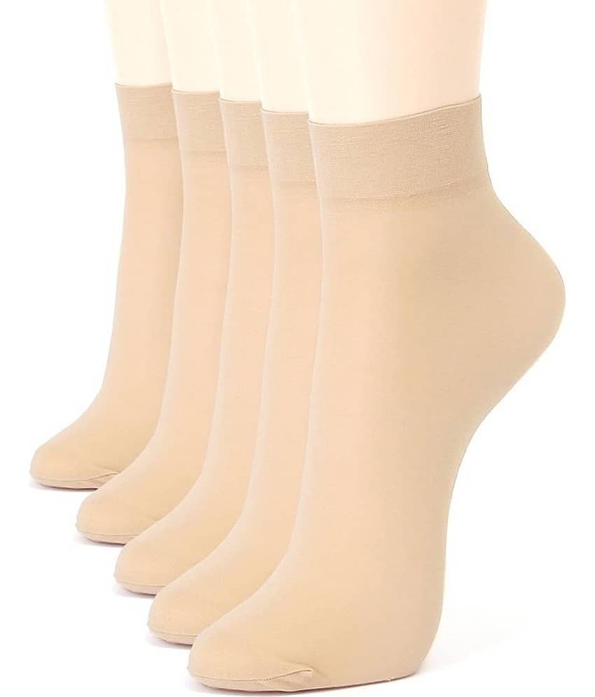 Regi Skin Colour Cotton Ankle Length Socks - 3 Pair Pack