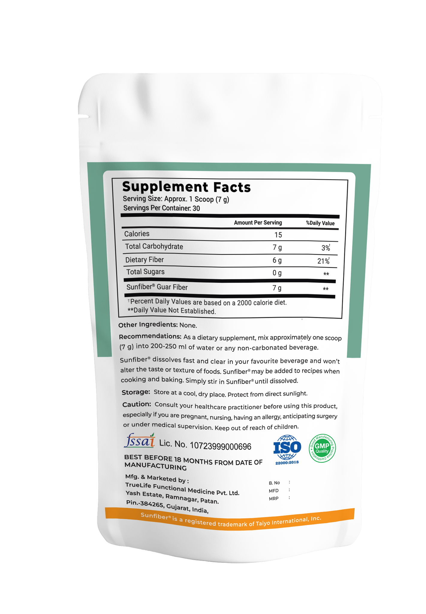 VitaOne Microbiome Fiber I Prebiotic I Sun fiber