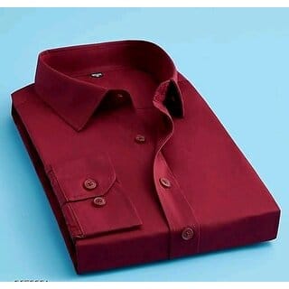 Silver buck Men Maroon Solid Casual Shirt (Pack of 1 )