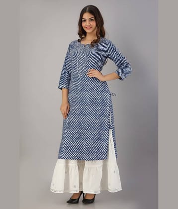 FABRR - Blue Straight Cotton Women's Stitched Salwar Suit ( Pack of 1 )