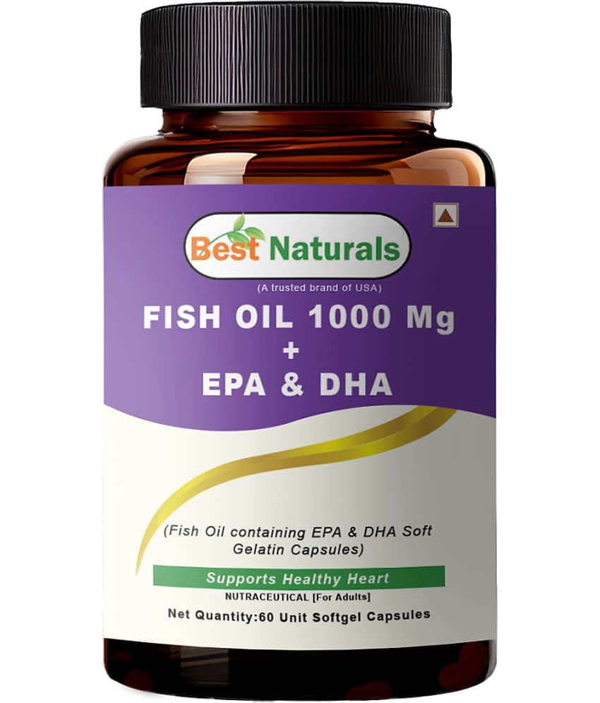 Best Naturals Omega-3 Fish Oil 1000Mg With Epa & Dha Softgels Supports Heart, Brain & Joint Health 60 No.s