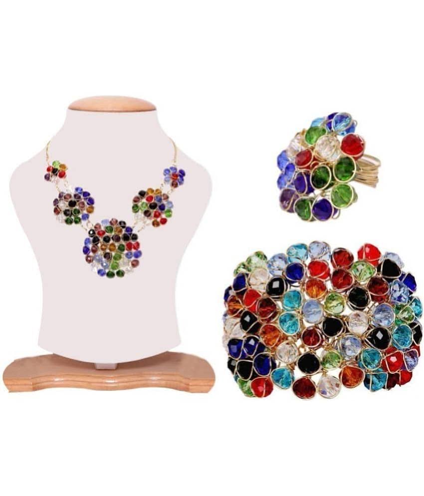 Renaissance Traders Multicolor Alloy Necklace ( Pack of 3 )