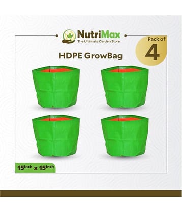 Nutrimax HDPE 200 GSM 15 inch x 15 inch Pack of 4 Outdoor Plant Bag
