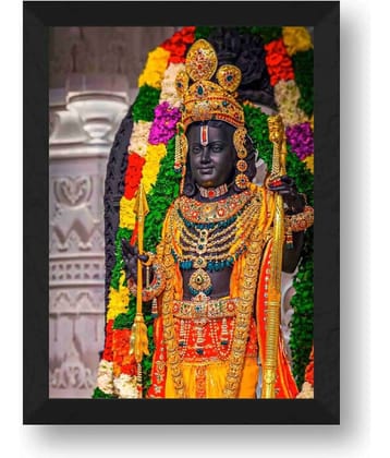 Saf - Shree Ram Lalla Murti Religious wall hanging Painting with Frame (1U)