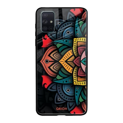 Retro Gorgeous Flower Glass Case for Samsung Galaxy A71