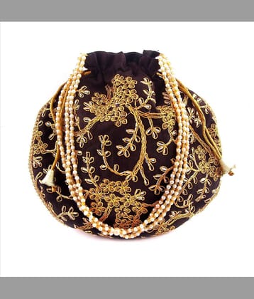 Apratim Black Silk Potli
