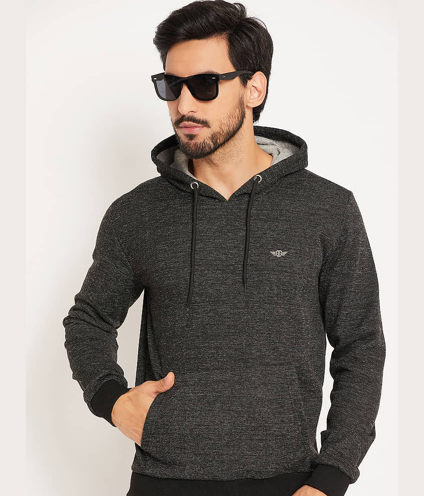 GET GOLF Cotton Blend Hooded Men's Sweatshirt - Charcoal ( Pack of 1 )