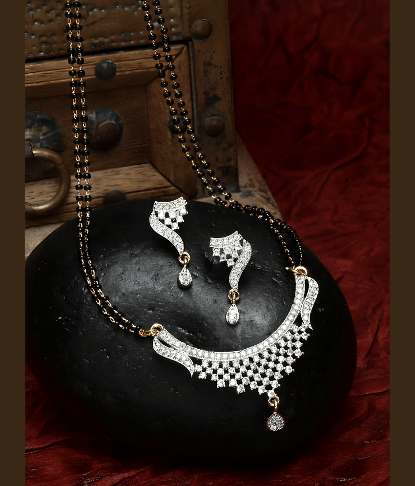 Harsha Creation Silver Mangalsutra Set ( Pack of 1 )