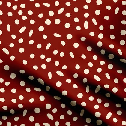 Spots Wine Red Print Fabric-Pashmina