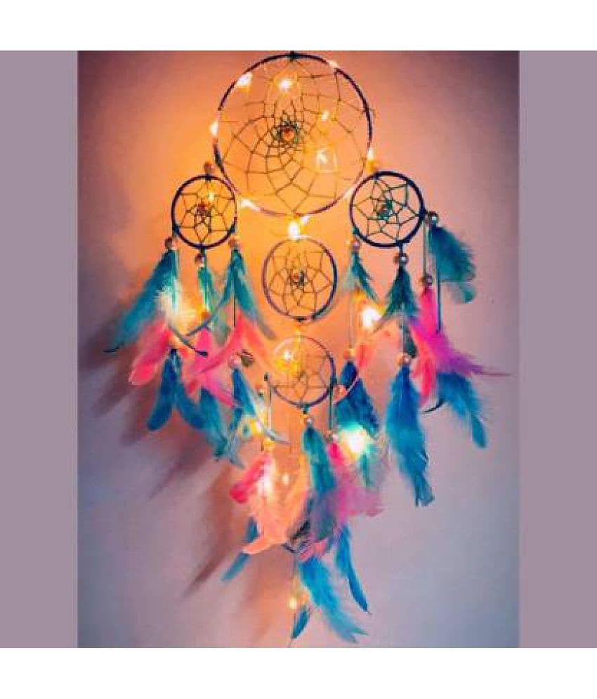 new lucky Feather Multicolour Dream Catcher - Pack of 1 ( X cms )