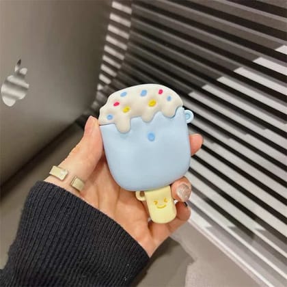 Blue Ice Cream Rubber Silicone Airpod Case-Airpod (1st Gen / 2nd Gen)