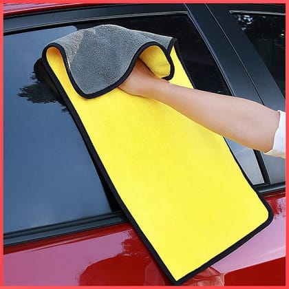 Premium Microfiber Car Detailing Towel – Dual-Sided Super Absorbent & Lint-Free Cleaning Cloth | Scratch-Free Car Drying & Polishing Towel for Car, Bike & Home Use