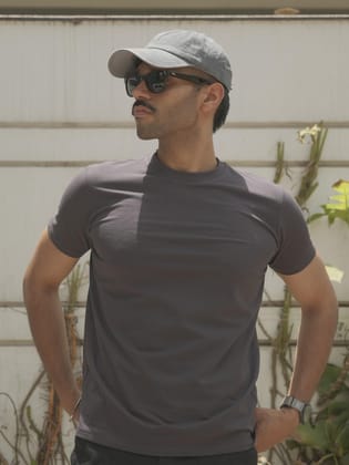 Basic Slim Fit T-shirt - Smoke Grey-X-large