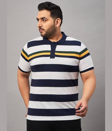 AUSTIVO Pack of 1 Cotton Blend Regular Fit Striped Half Sleeves Men's Polo T Shirt ( Multicolor )