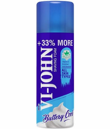 VI-JOHN All Skin Type Shaving Foam Enriched With Vitamin E , Tea Tree Oil 400g - (1200g) Pack of 3