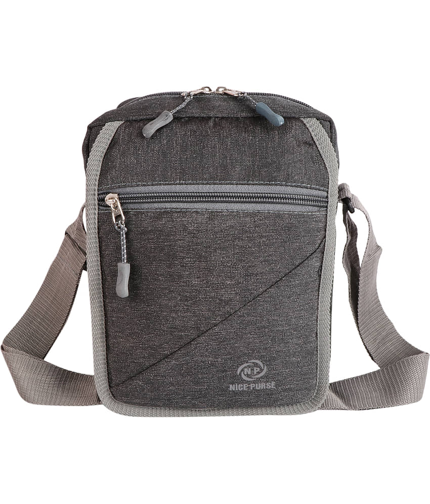 Nice Purse Grey Solid Messenger Bag