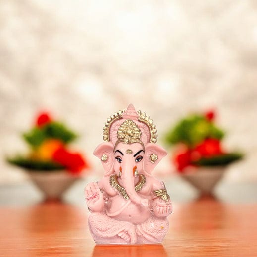 Decorative Lord Ganesha ShowpiecePink and Golden