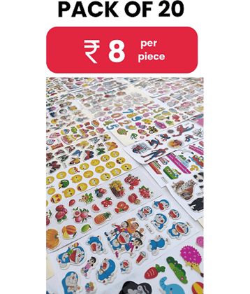 Eclet Cartoon Puffy 3D PVC Cute Mix Stickers Funny for Kids On Gifts (20 Sheet), Removable