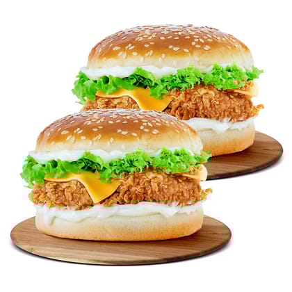 2 chicken burgers