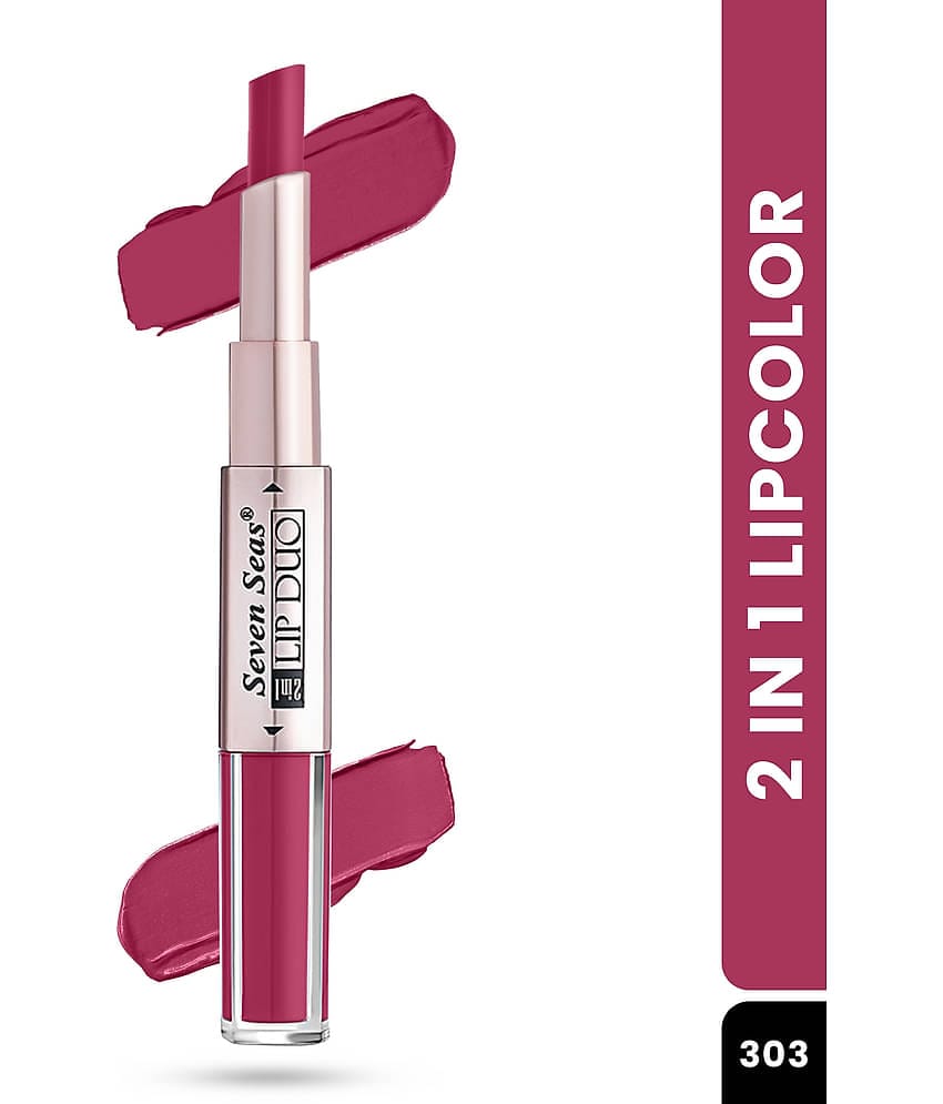 Seven Seas 2in1 Full Coverage Comfortable Lipstick + Liquid Lipstick (Medium Carmine)