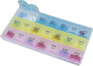 Pill Medicine Organizer Reminder Storage Box for 7 Days, 3 Layer Pillbox