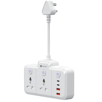 Portronics Power Plate Plus 6-in-1 USB Extension Board, Power Extender with Flexible Cord, Individual Switches, Child Safety Shutters, For Home, Office, Laptops, Mobiles & 6A/10A Appliances - White Portronics Power Plate Plus 6-in-1 USB Extension Board, Power Extender with Flexible Cord, Individual Switches, Child Safety Shutters, For Home, Office, Laptops, Mobiles & 6A/10A Appliances - White
