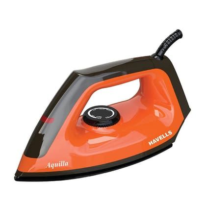 HAVELLS AQUILLA 1000W DRY IRON Black and Orange