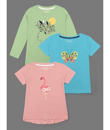 HELLCAT Pack of 3 Girls Cotton Blend T-Shirt ( Multicolor )