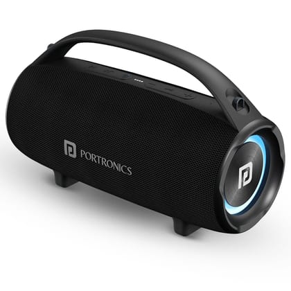 Portronics Thunder 2.0 60W Wireless Bluetooth Party Speaker with Dual Passive Radiator, Upto 6 Hours Playtime, Multiple EQ Modes, RGB LED Lights, TWS Mode, Bluetooth 5.3V, Type C Fast Charging