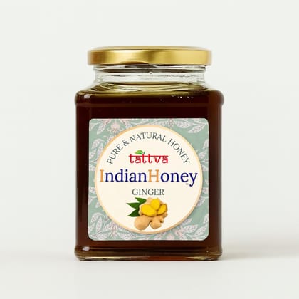 IndianHoney Ginger & Tulsi Honey Combo (Pack of 2) | Pure & Natural | 1kg (500g Each) | Unprocessed & Unfiltered Natural Sweetener
