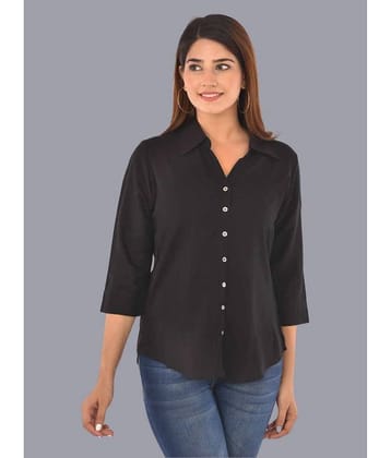 QuaClo Women Solid Rayon Shirt ( Black )