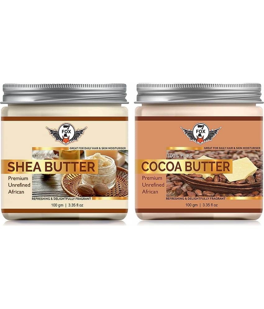 7 FOX Natural & Organic Shea Butter & Cocoa Butter For Body, Face Moisturizer 200 gm Pack of 2