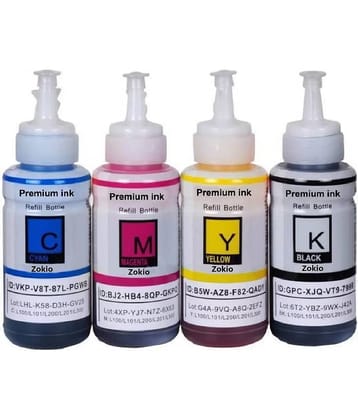 zokio 664 L210 EPS0N Multicolor Pack of 4 Cartridge for EPS0N L130, L360, L361, L565, L210, L220, L310, L365, L385, L455, L555, L605, L1300